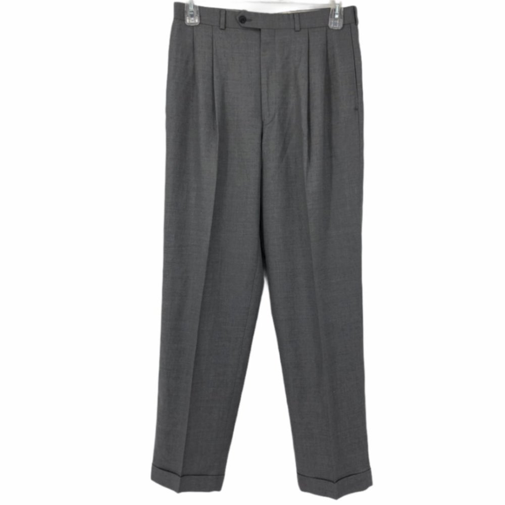 Chaps Mens Gray Cashmere Dress Pants Size 32X32 - Picture 1 of 8